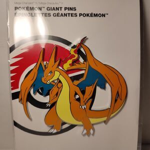 Pokemon Mega Charizard Y XL Giant Enamel Pin Official Nintendo Collectible Badge